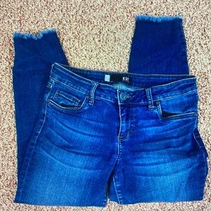 Kut from the Kloth Indigo Frayed Hem Ankle Jeans